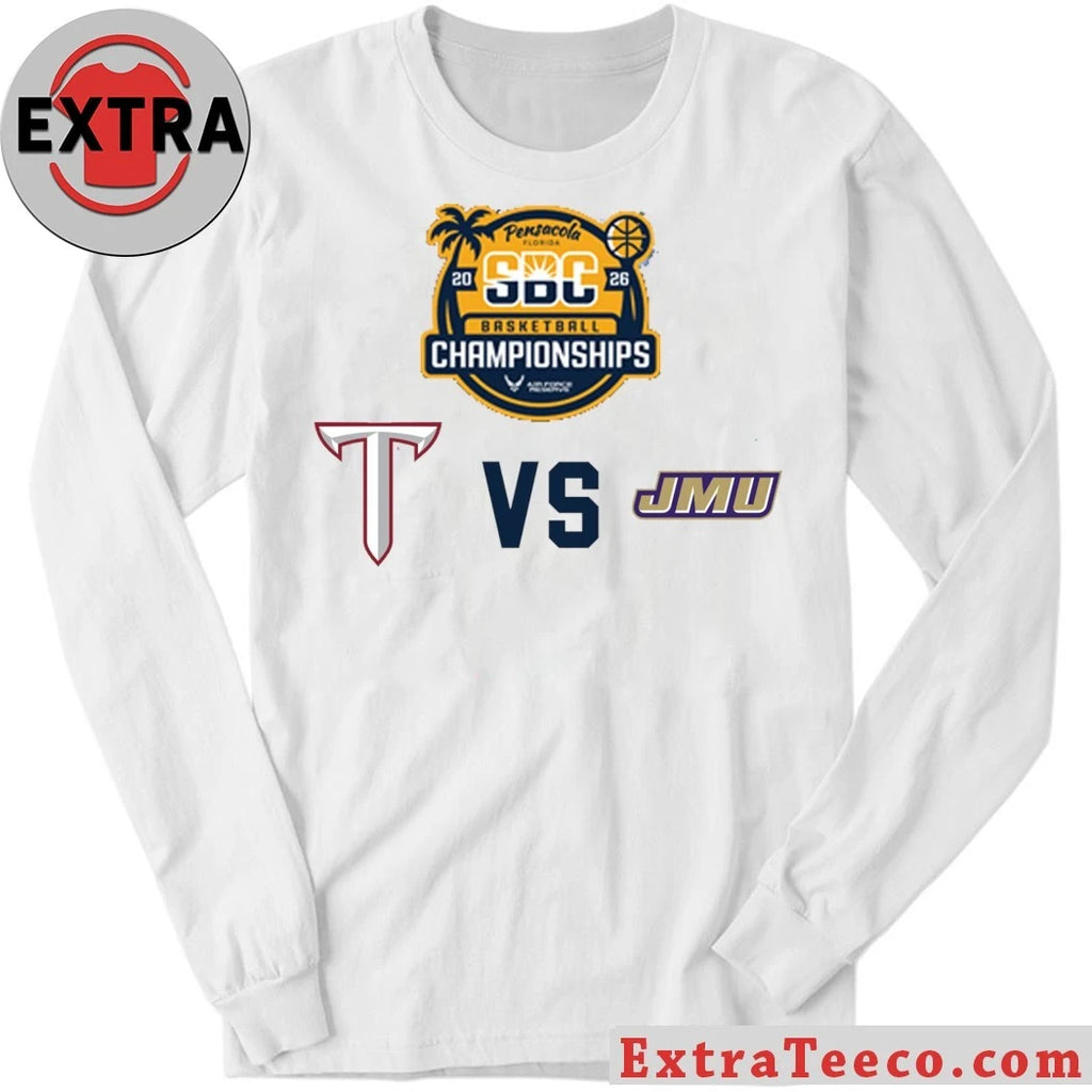Official NCAA competition between Troy University and James Madison University Logo Shirt