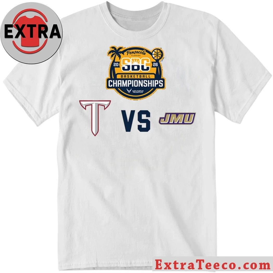Official NCAA competition between Troy University and James Madison University Logo Shirt