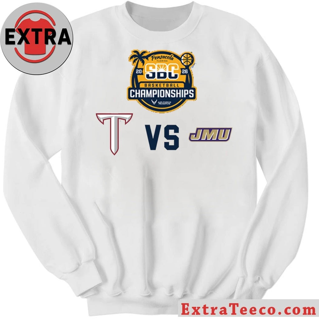 Official NCAA competition between Troy University and James Madison University Logo Shirt