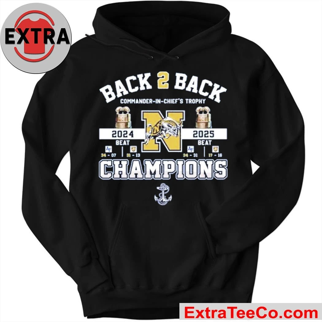 Official Navy Midshipmen Back 2 Back Commander-in-Chief’s Trophy Champions 2024-2025 Logo T-Shirt