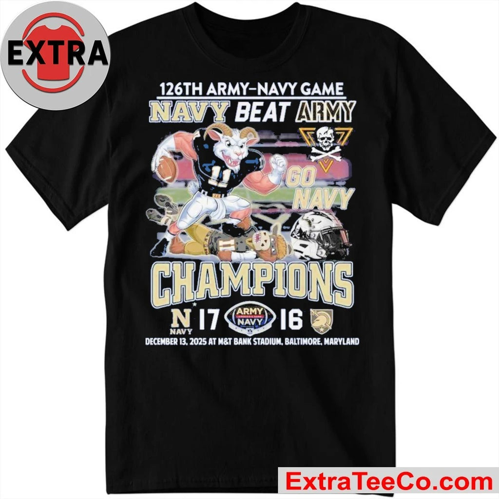 Official Navy Midshipmen CIC Trophy Champions 126th Army Navy Game December 13 2025 At M&amp;T Bank Stadium Baltimore Maryland Logo T-Shirt