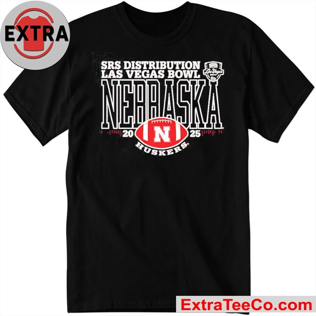 Official Nebraska Cornhuskers 2025 SRS Distribution Las Vegas Bowl Logo T-Shirt