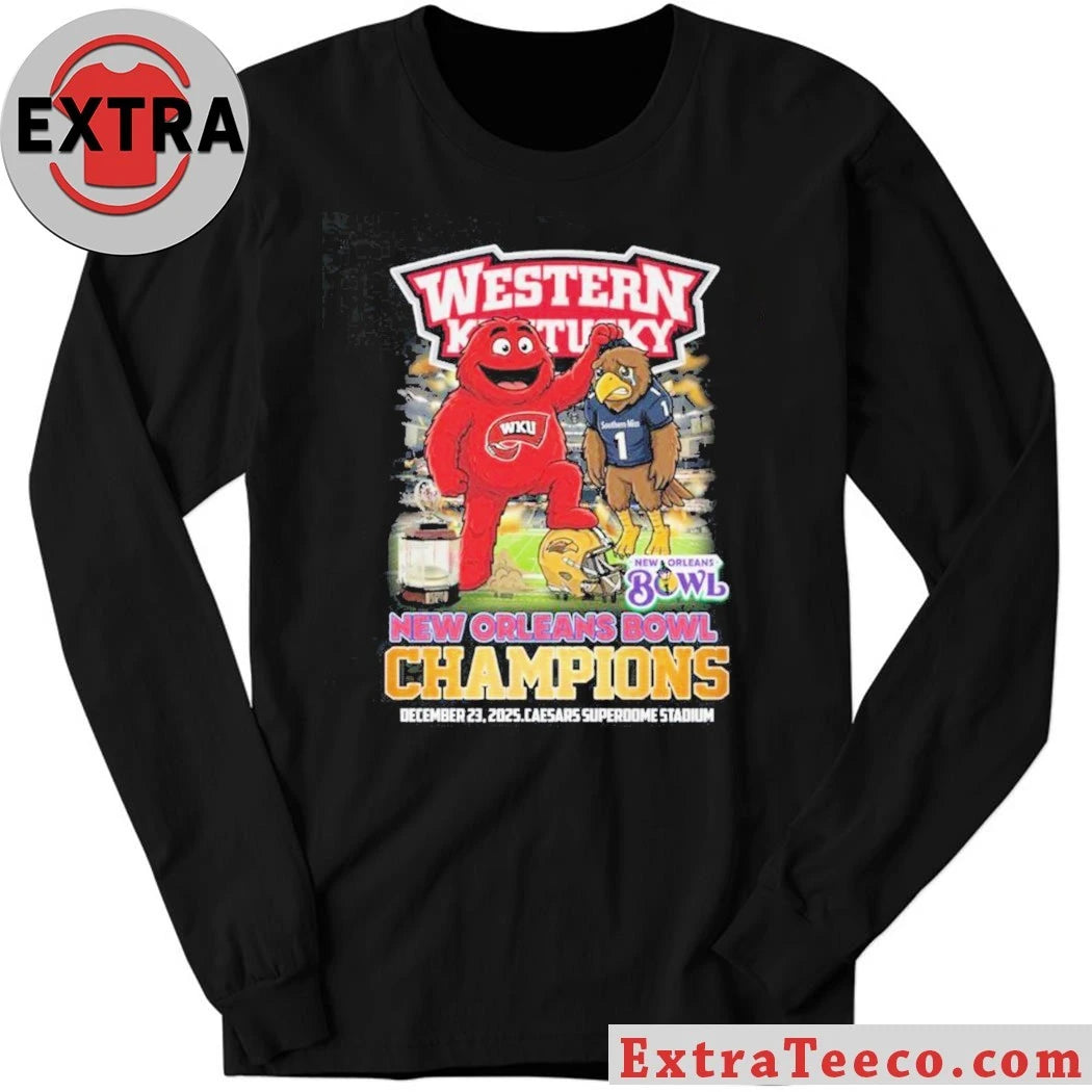 Official New Orleans Bowl Champions of the Western Kentucky Hilltoppers December 23 2025 Caesars Superdome Stadium Shirt
