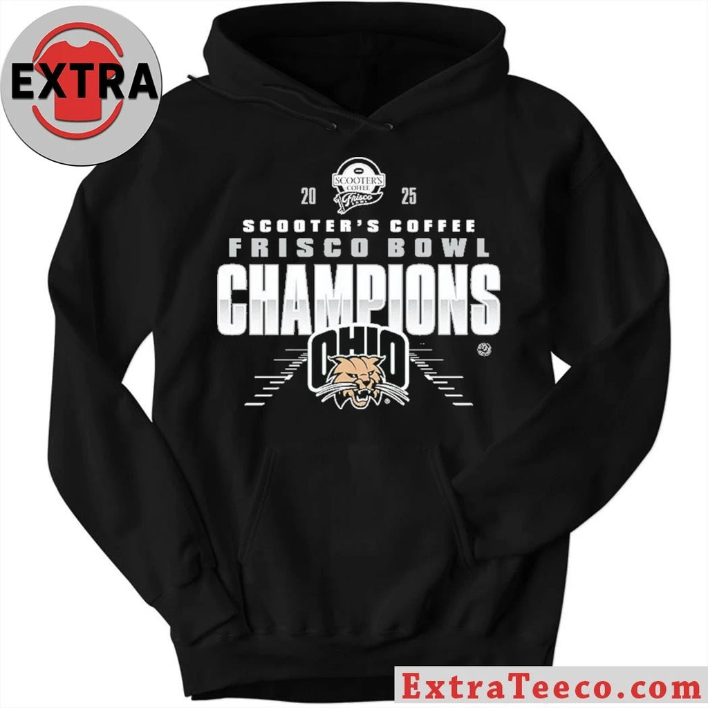Official Ohio Bobcats 2025 Scooter’s Coffee Frisco Bowl Champions NCAA Football Logo Shirt