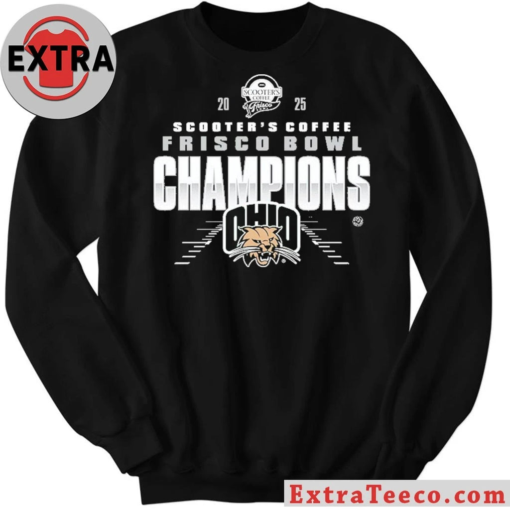 Official Ohio Bobcats 2025 Scooter’s Coffee Frisco Bowl Champions NCAA Football Logo Shirt