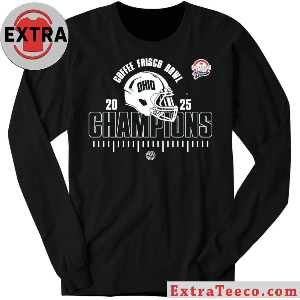 Official Ohio Bobcats Scooter’s Coffee Frisco Bowl Champions 2025 NCAA Football Logo Shirt