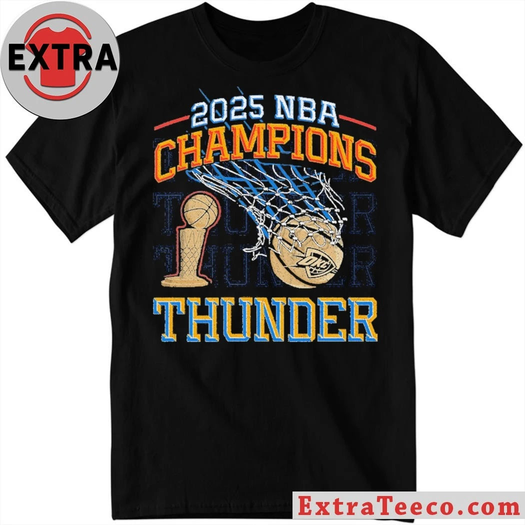 Official Oklahoma City Thunder Stadium Essentials Black 2025 NBA Finals Champions Oversized Vintage Wash T-Shirt