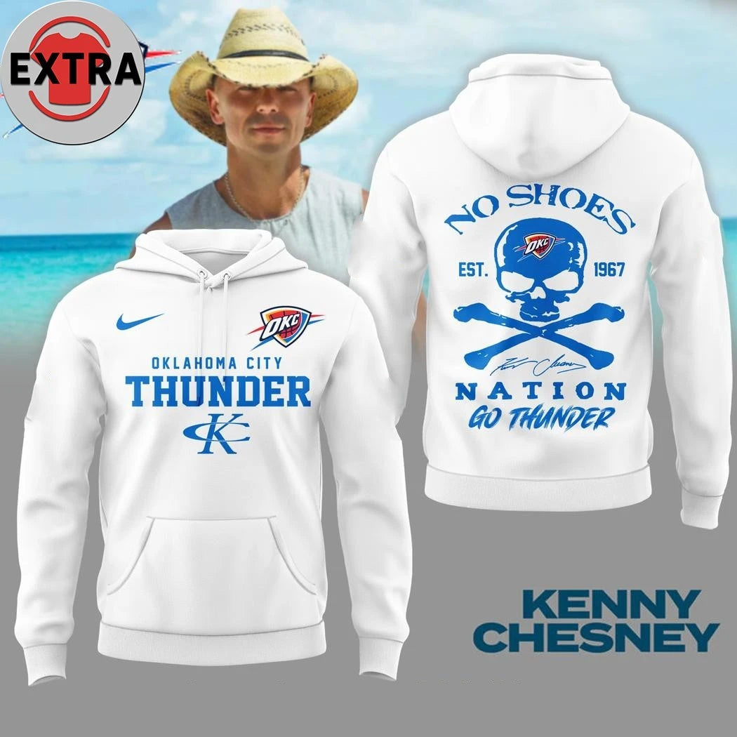 Official Oklahoma City Thunder x Kenny Chesney No Shoes Nation 2026 Logo Two Sided Shirt