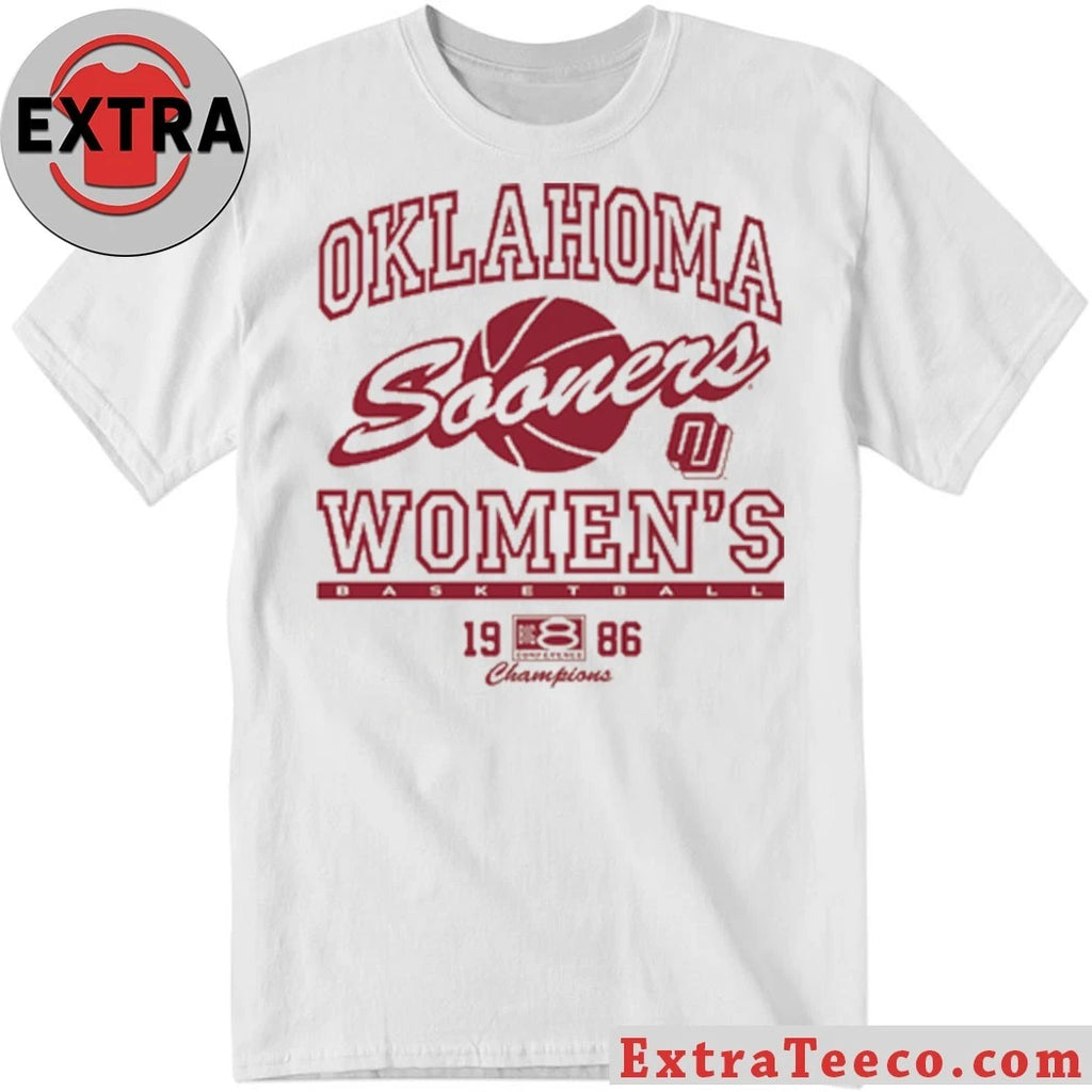 Official Oklahoma Women’s Basketball 1986 Big 8 Champs Heavyweight T-Shirt