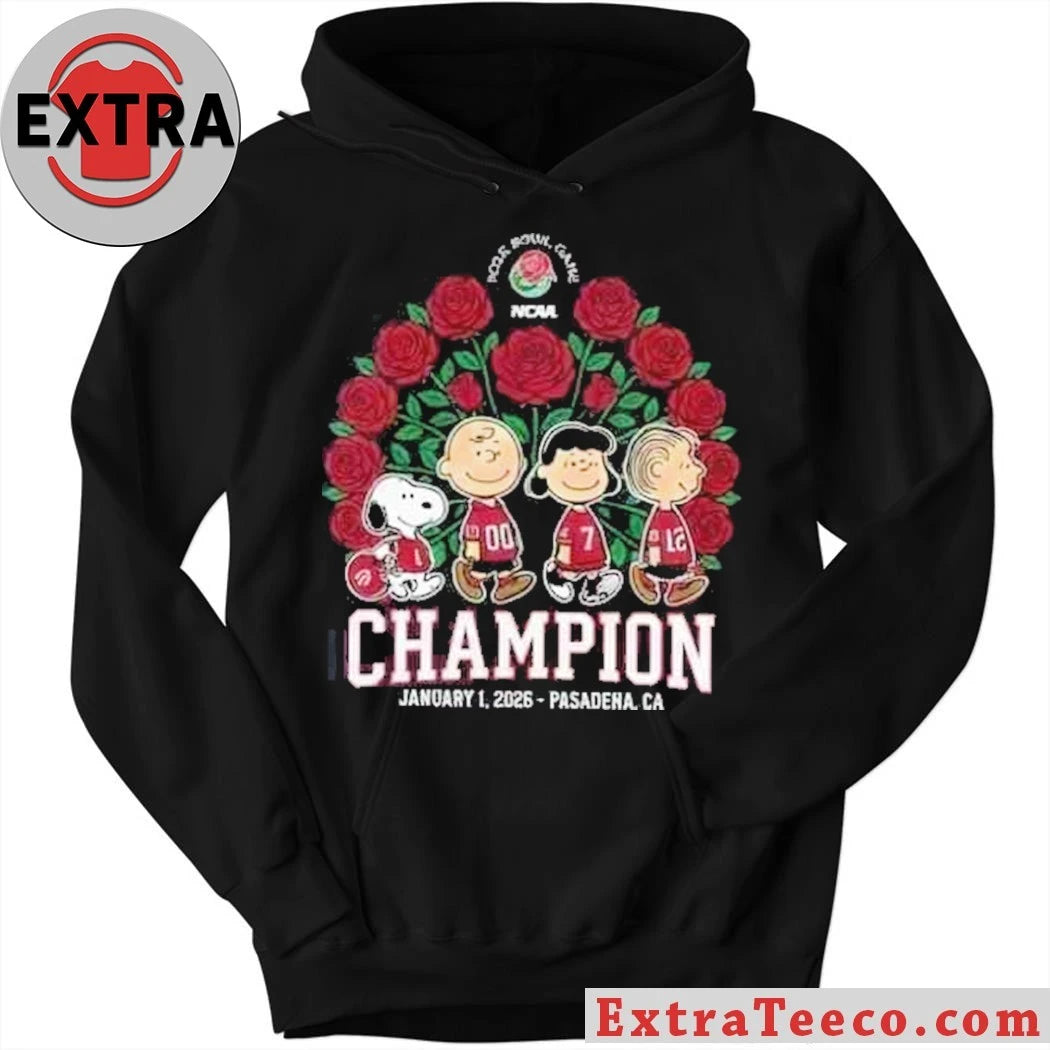 Official Peanuts Rose Bowl Game NCAA Champion January 1 2026 Pasadena Ca T-shirt