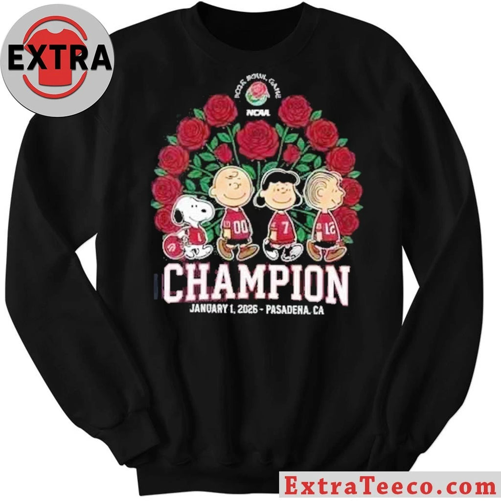 Official Peanuts Rose Bowl Game NCAA Champion January 1 2026 Pasadena Ca T-shirt
