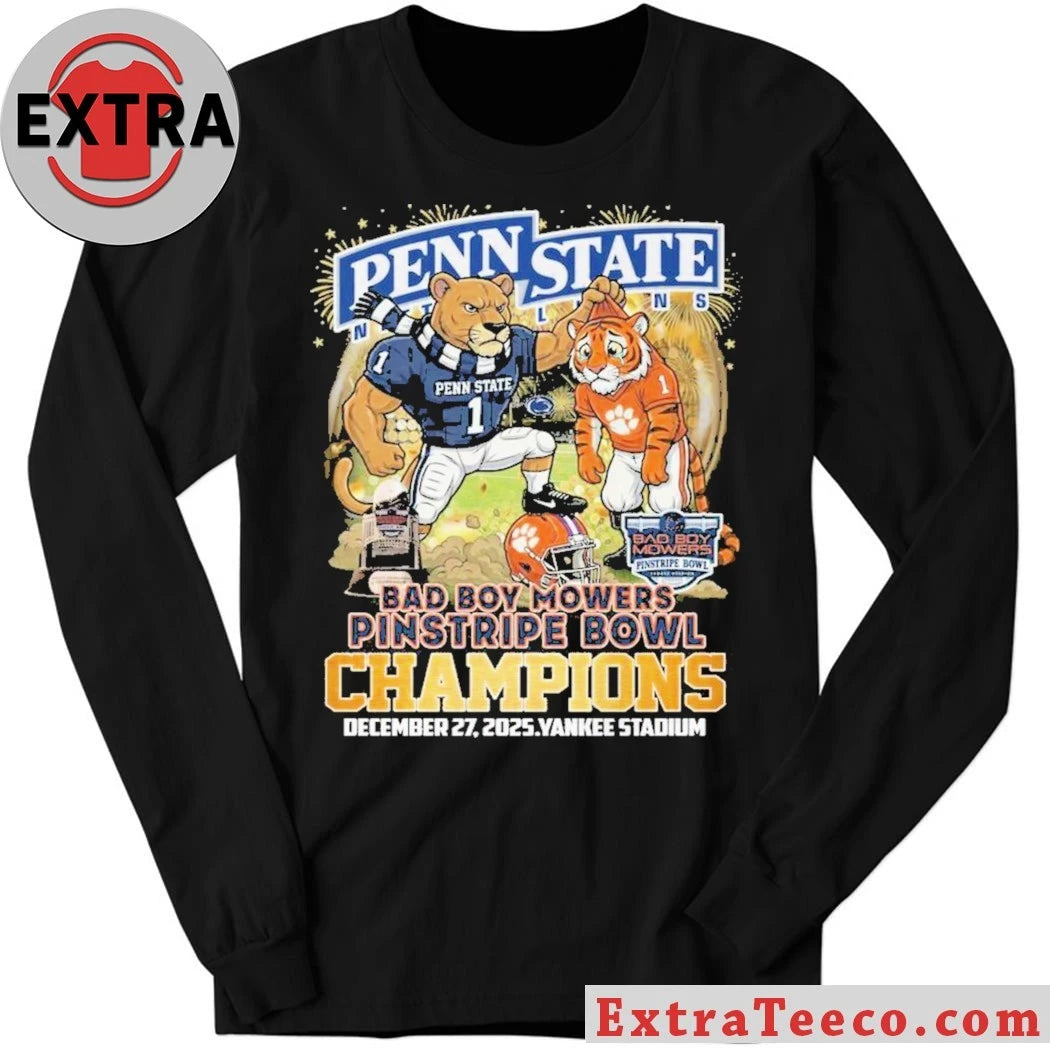 Official Penn State Nittany Lions to win Bad Boy Mowers Pinstripe Bowl in 2025 December 27, 2025 Yankee Stadium T-Shirt