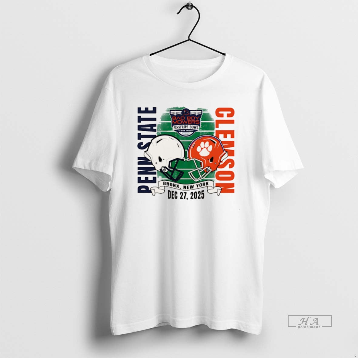 Official Penn State Vs Clemson 2025 Pinstripe Bowl Dueling Helmet Christmas T-Shirts, Hoodie, Sweatshirt | PodTeesHub.com