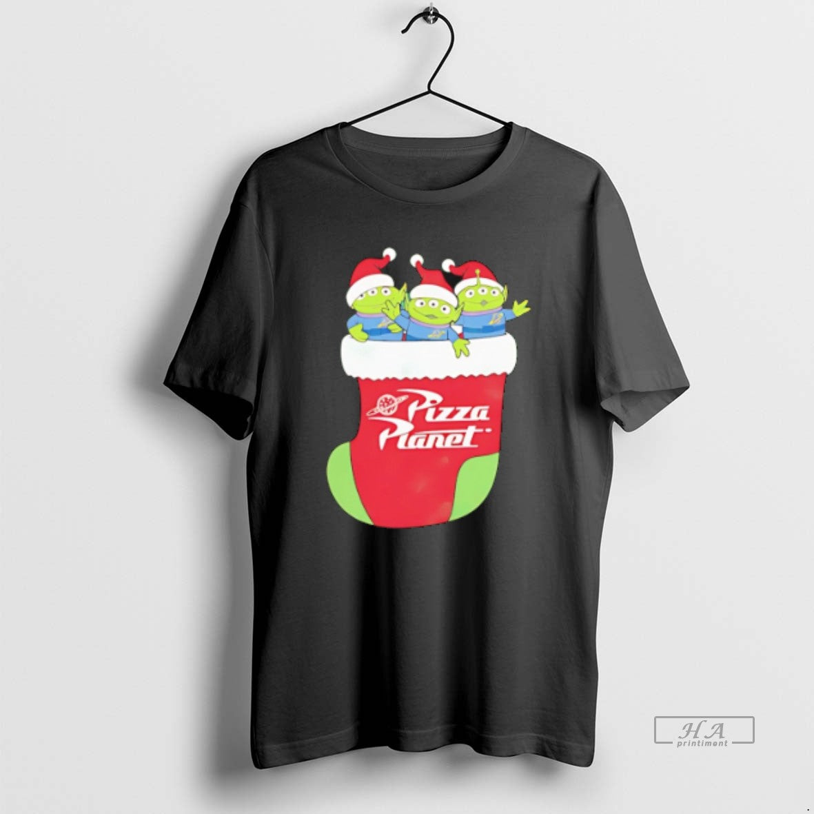 Official Pizza Planet Alien Christmas Stocking T-Shirts, Hoodie, Sweatshirt | PodTeesHub.com