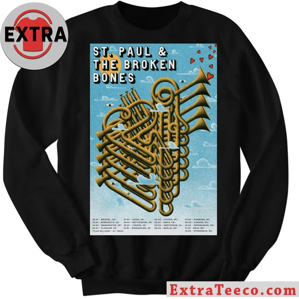 Official Poster St. Paul &amp; The Broken Bones United Kingdom And European Tour 2026 Shirt