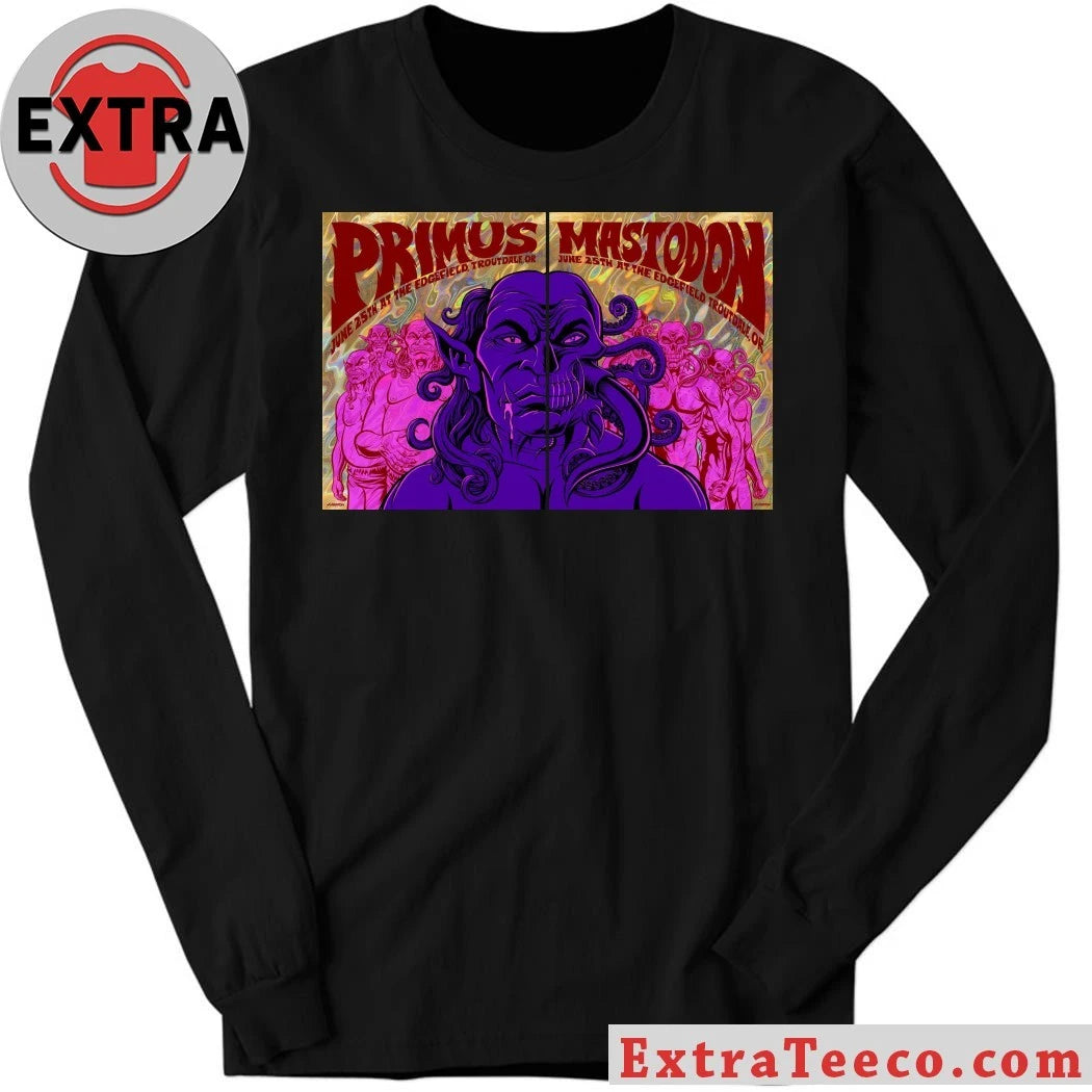 Official Poster promoting the music event by the bands Primus and Mastodon, June 25th, Edgefield, Troutdale, Oregon, USA T-Shirt