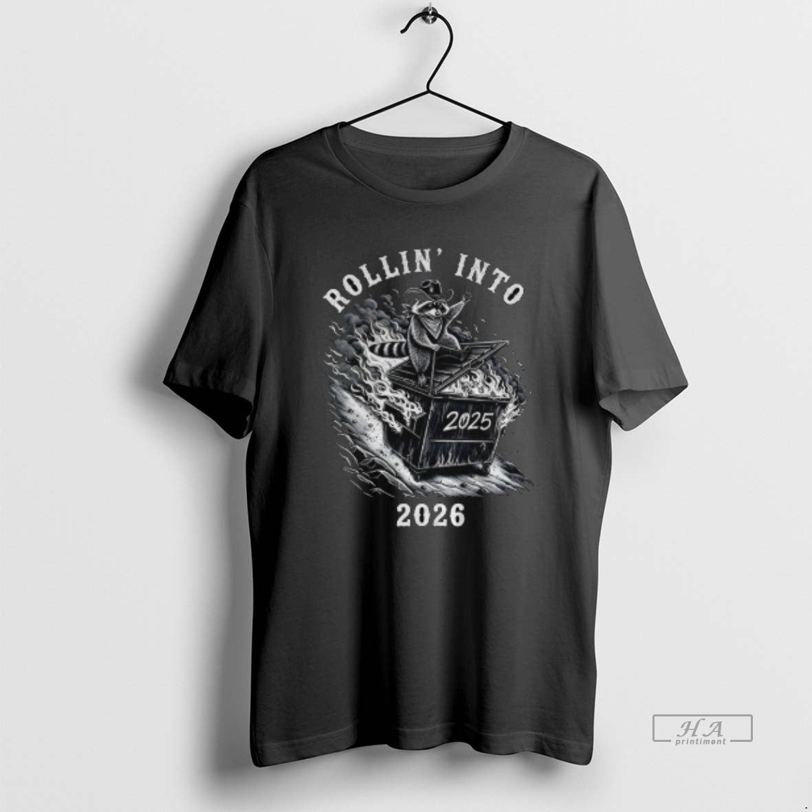 Official Raccoon Rollin Into 2025 2026 T-Shirts, Hoodie, Sweatshirt | PodTeesHub.com