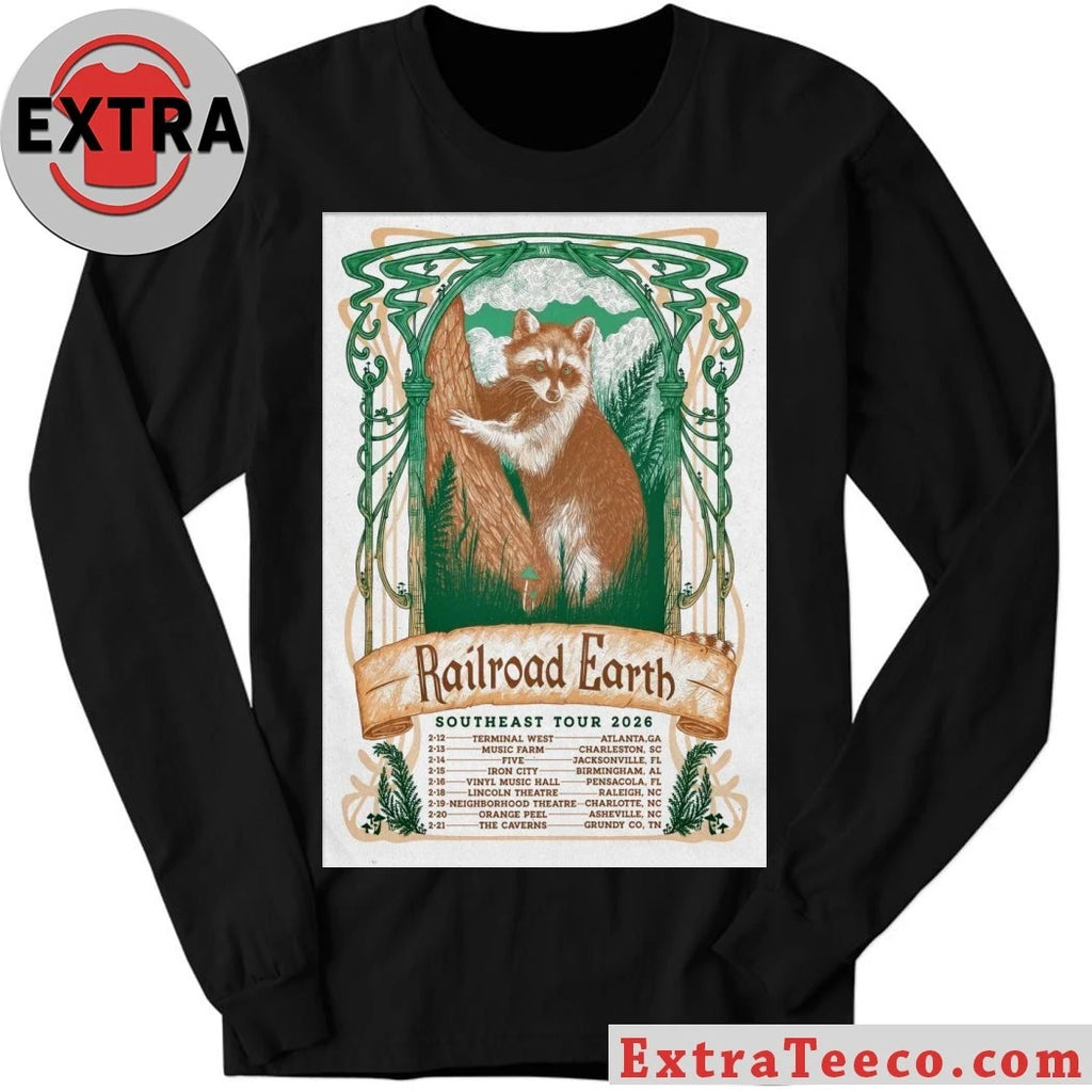 Official Railroad Earth Southeast 2026 Tour Poster Shirt