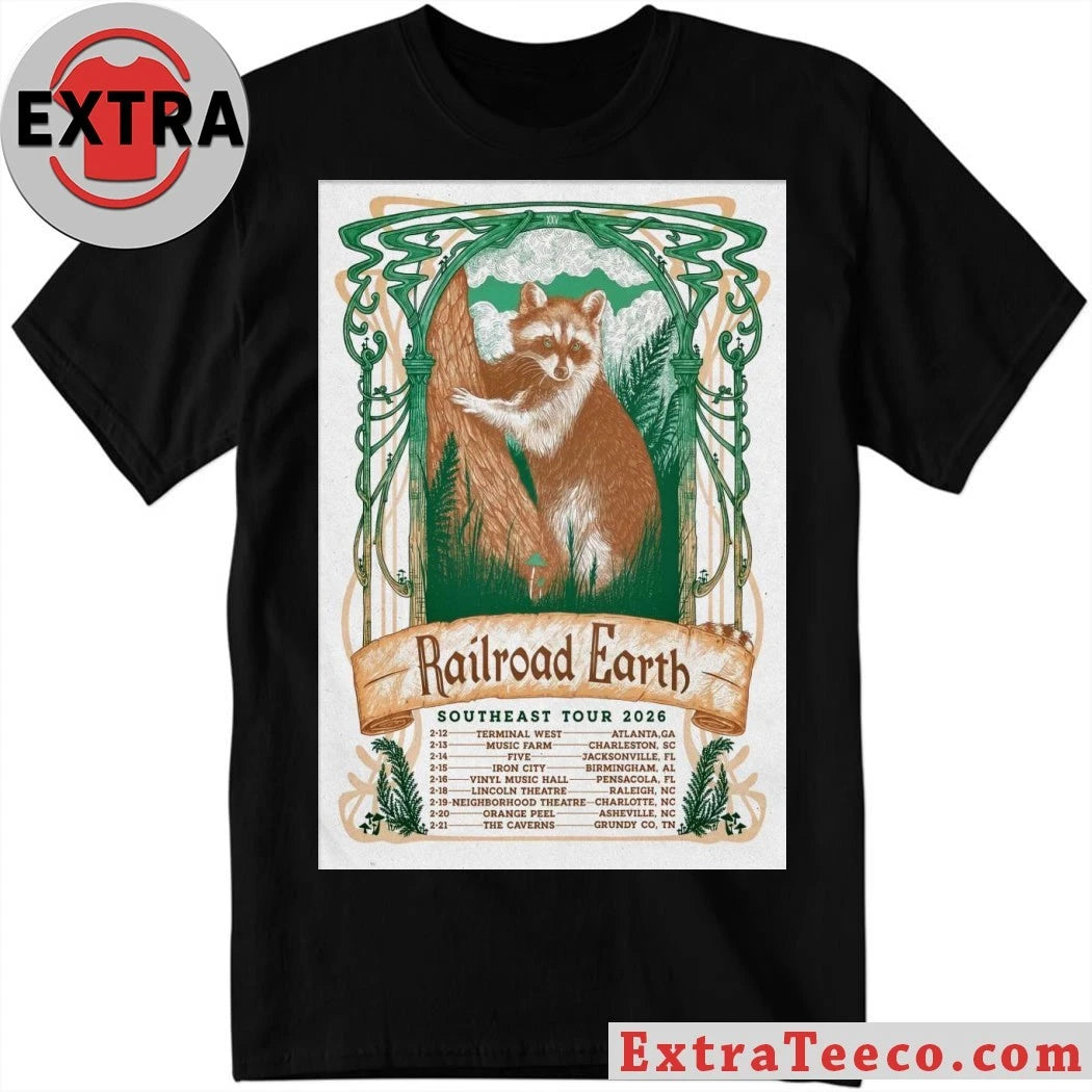 Official Railroad Earth Southeast 2026 Tour Poster Shirt