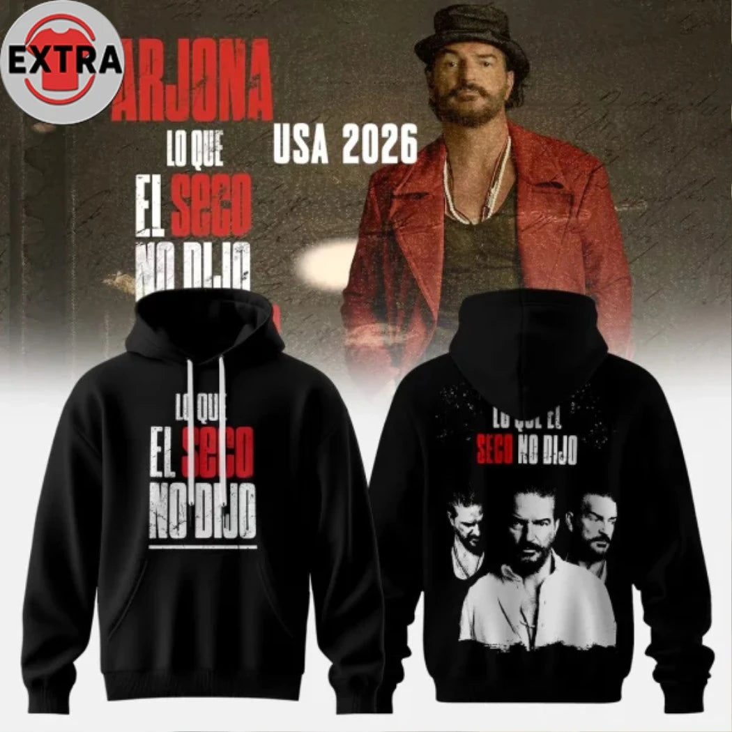 Official Ricardo Arjona LO QUE EL SECO NO DIJO TOUR Black Hoodie T-Shirt