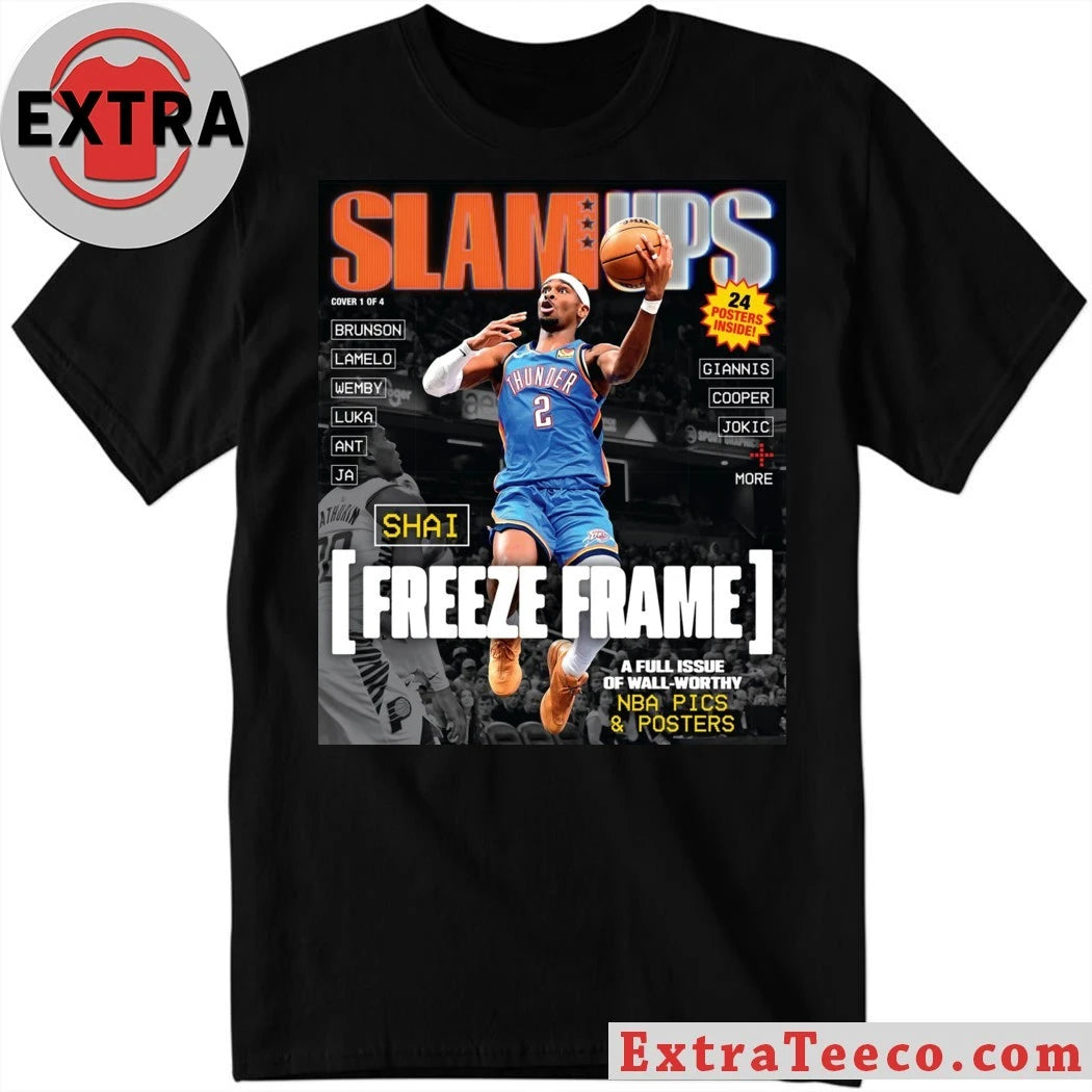 Official SLAMUPs Freeze Frame Shai Gilgeous-Alexander of the Oklahoma City Thunder Shirt
