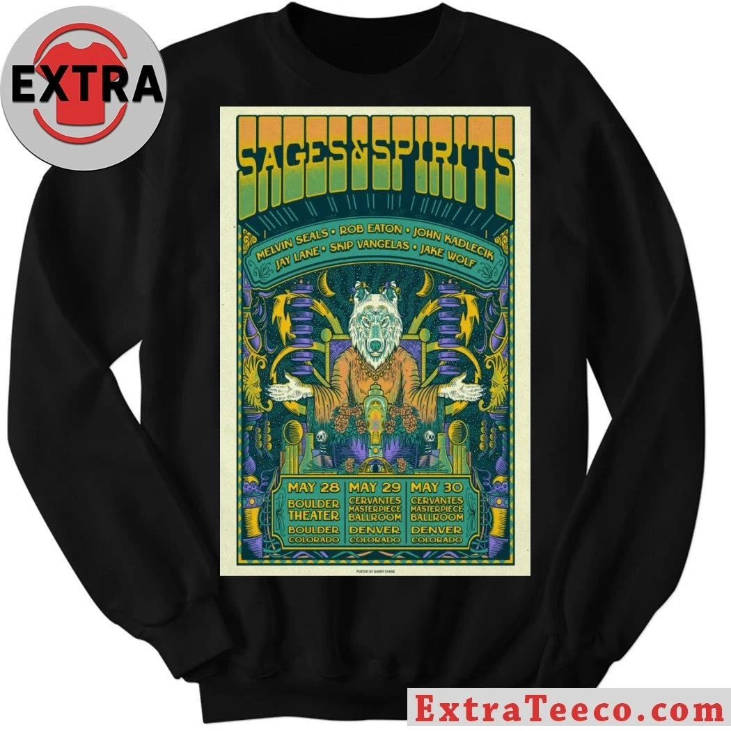 Official Sages And Spirits May 29, 2026 Cervantes Masterpiece Theater Denver CL Poster Shirt