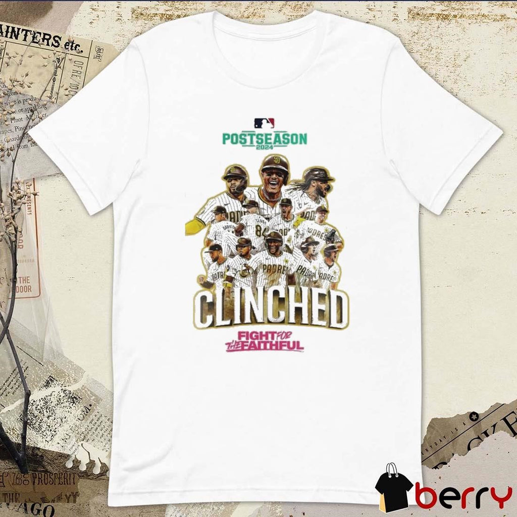 San Diego Padres October Ready Clinched Postseason 2024 Baseball Jersey Fight For The Faithful t-shirt