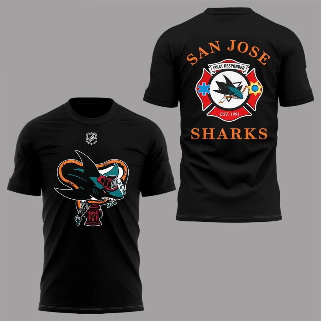 Official San Jose Sharks First Responders 2025 2026 Night Logo Shirt