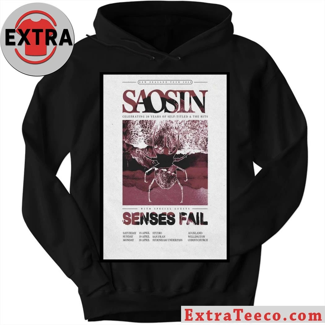 Official Saosin 2026 New Zealand Tour Poster Shirt
