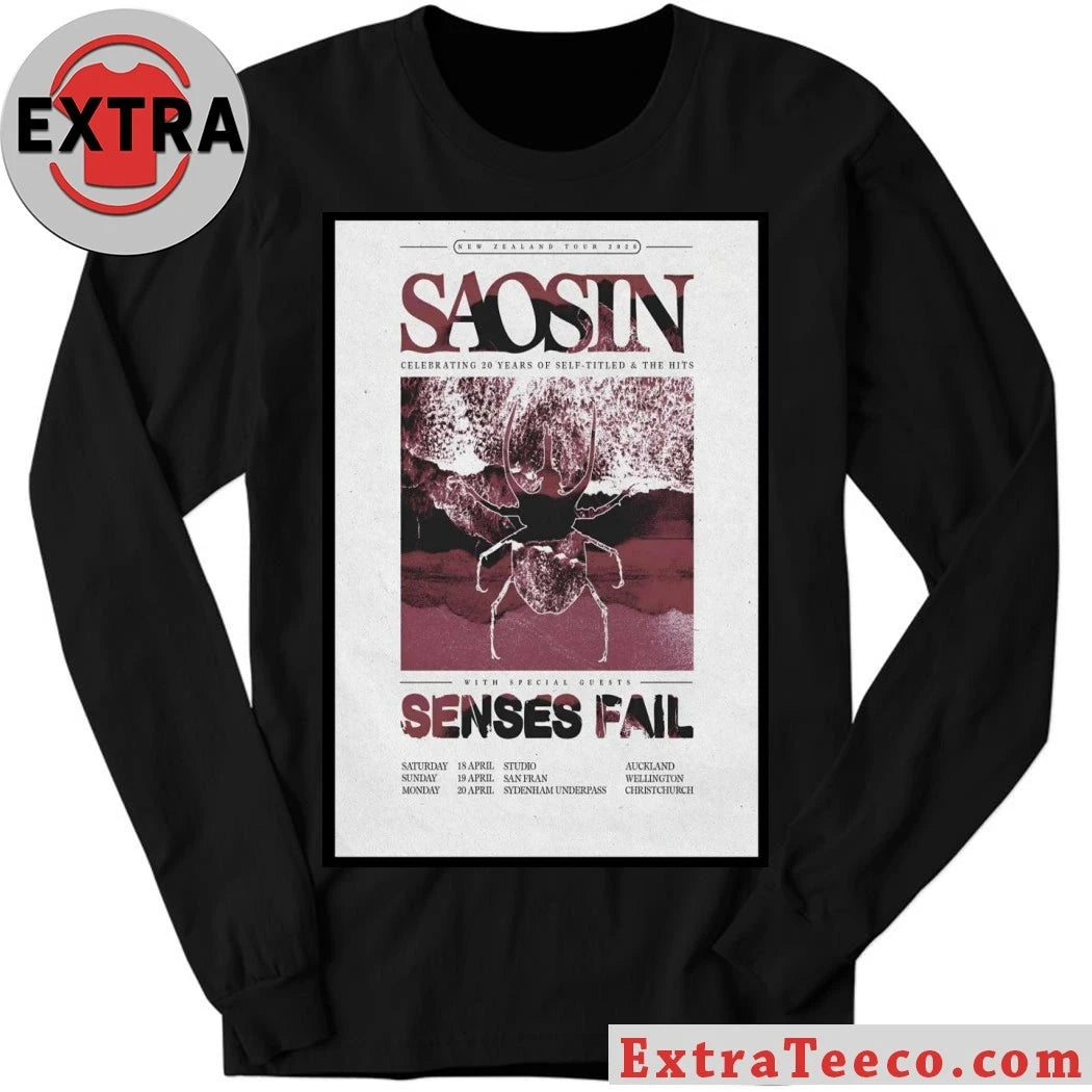 Official Saosin 2026 New Zealand Tour Poster Shirt