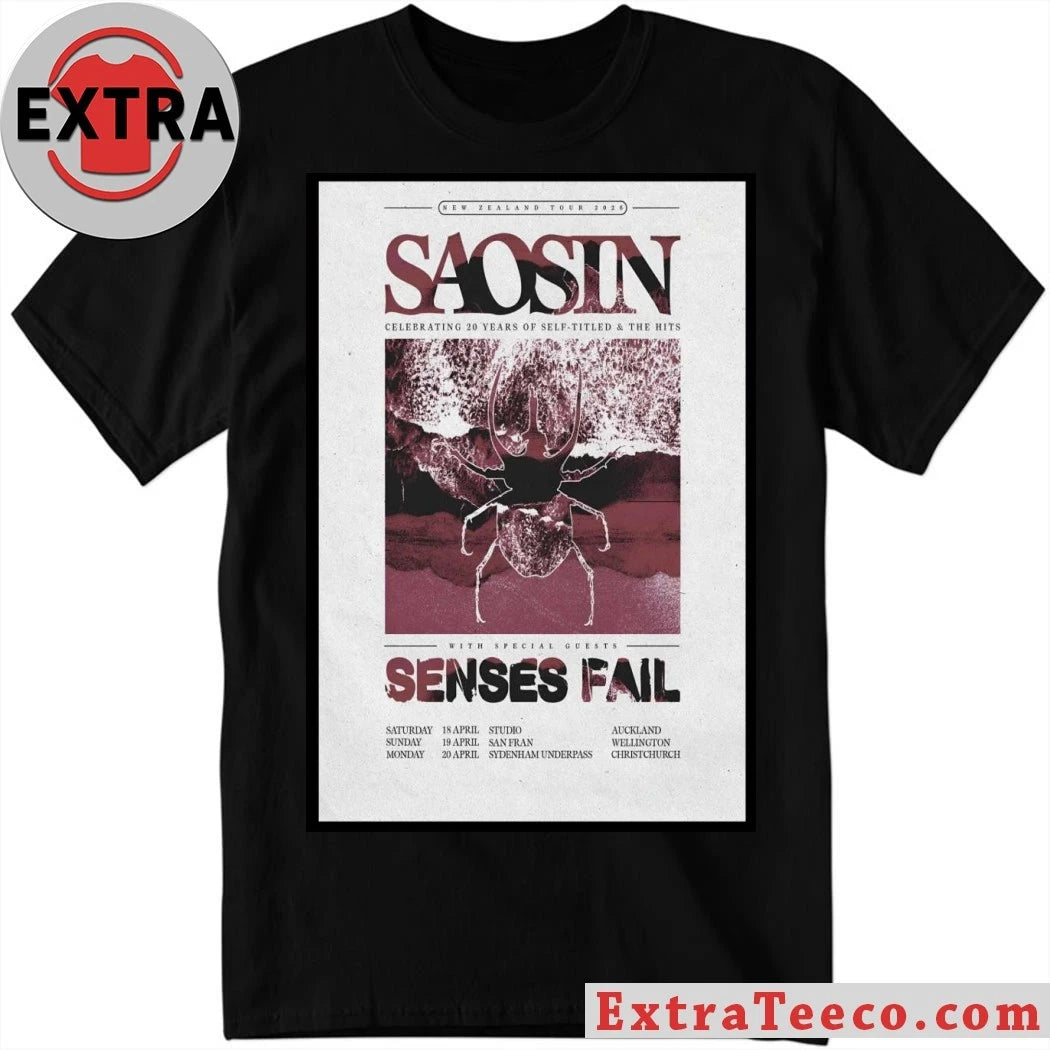 Official Saosin 2026 New Zealand Tour Poster Shirt
