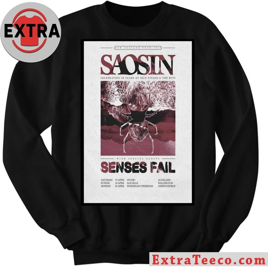 Official Saosin 2026 New Zealand Tour Poster Shirt