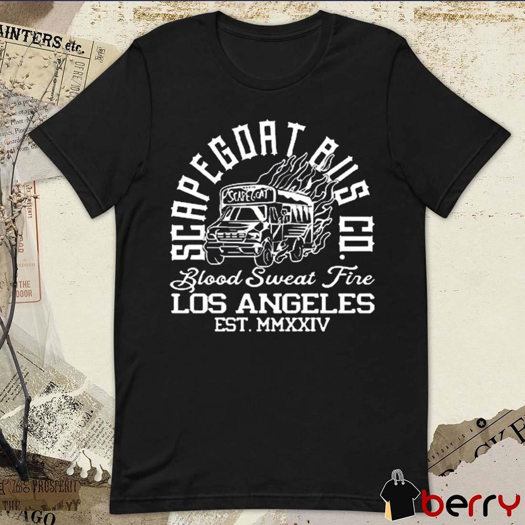 Scapegoat Bus Co. Ringer Blood Sweat Fire Los Angeles t-shirt