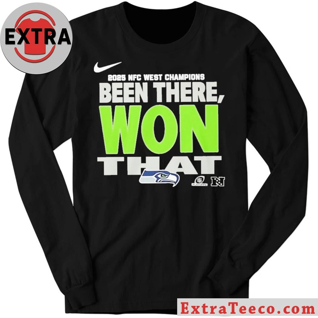 Official Seahawks 2025 NFC West Division Champions Been There Won That Locker Room Logo Shirt