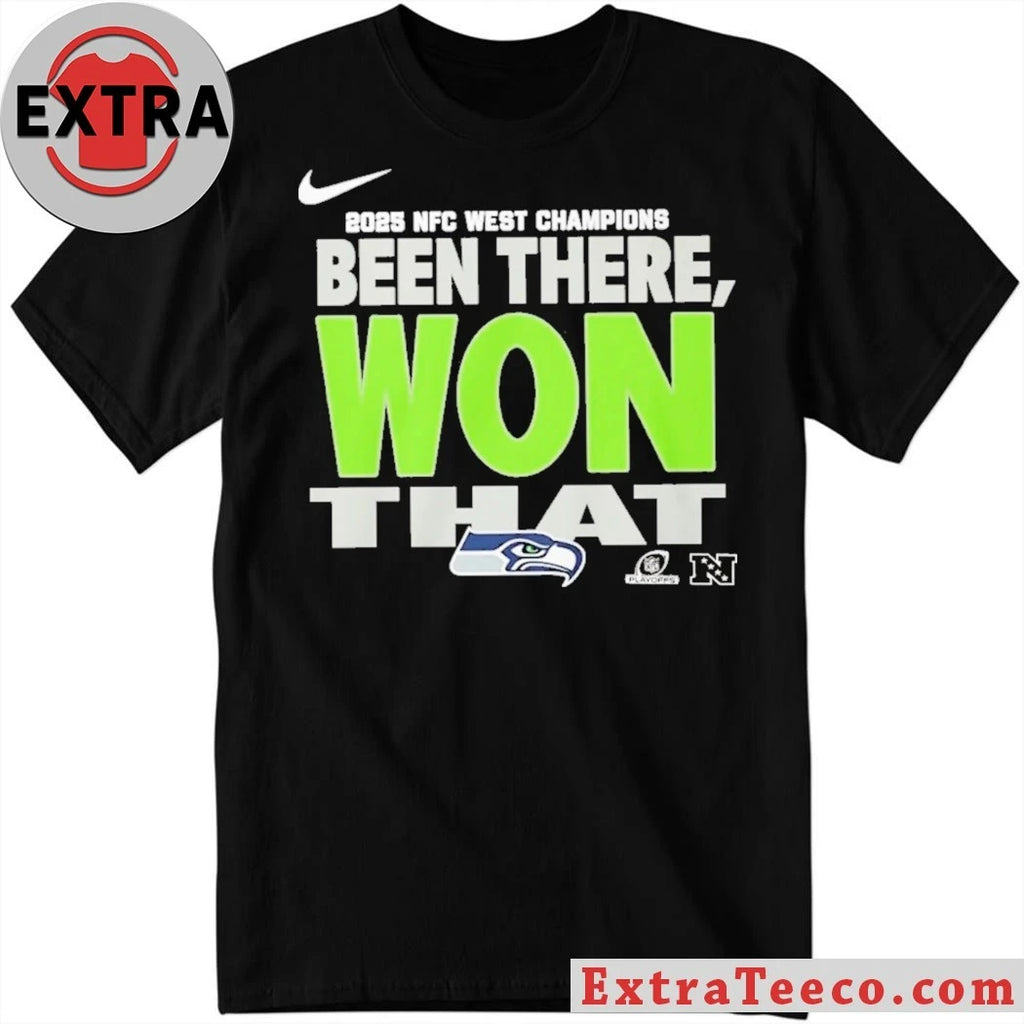 Official Seahawks 2025 NFC West Division Champions Been There Won That Locker Room Logo Shirt