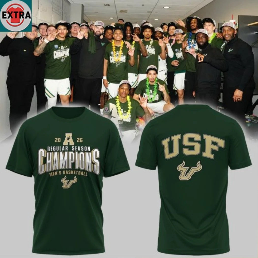 Official South Florida Bulls Men’s Basketball Regular Season Champions 2026 Logo Two Sided Hoodie T-Shirt