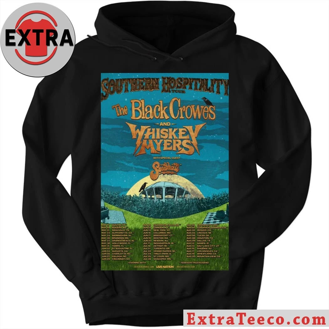Official Southern Hospitality Tour The Black Crowes And Whiskey Myers 2026 Poster Shirt