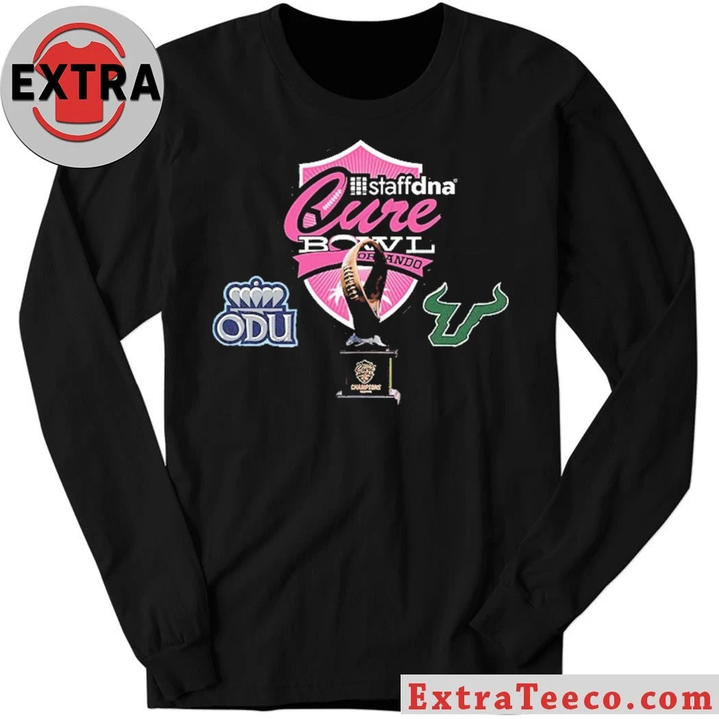 Official StaffDNA Cure Bowl ODU Football Versus South Florida Bulls Bowl Season College Football 2025 2026 Logo Shirt