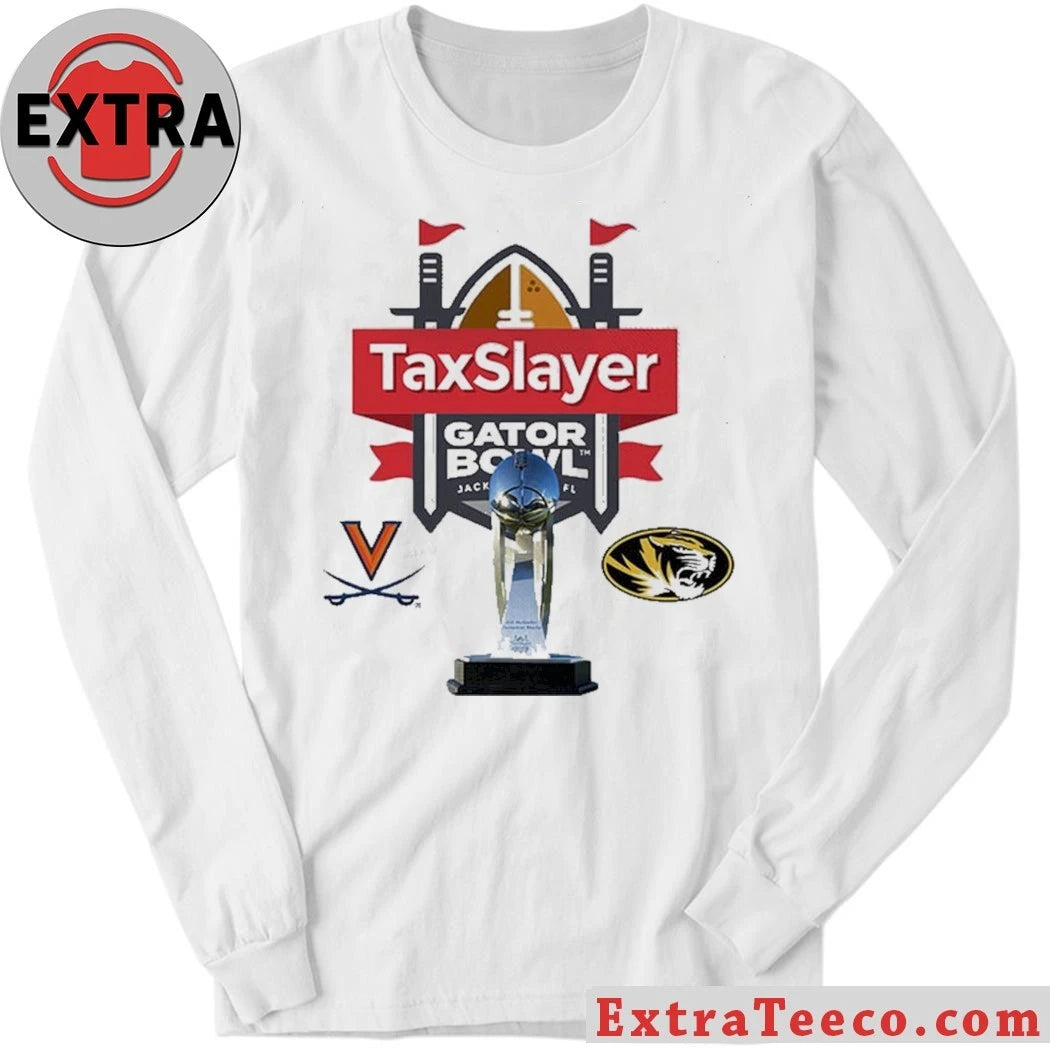 Official TaxSlayer Gator Bowl Virginia Cavaliers Versus Missouri Tigers Bowl Season College Football 2025 2026 Logo Shirt
