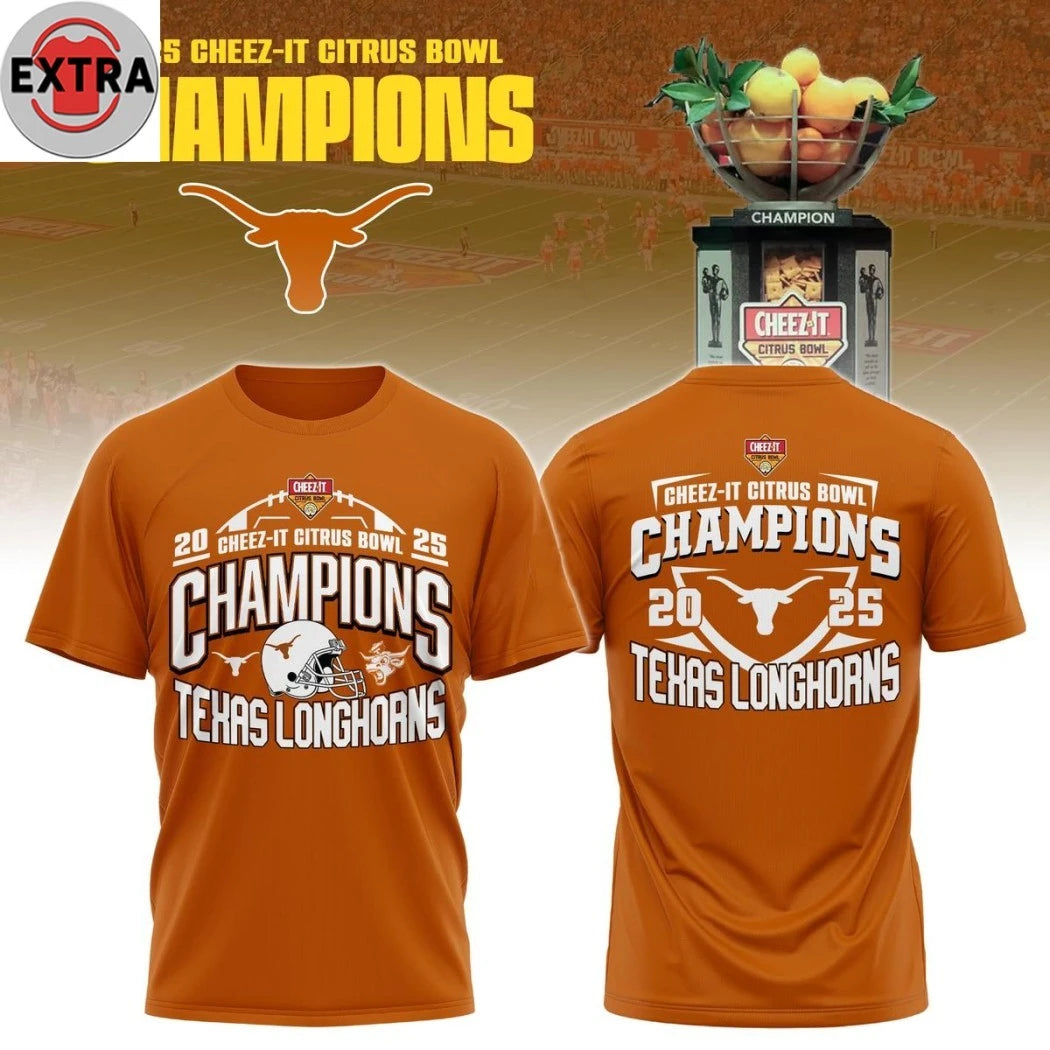 Official Texas Longhorns Cheez It Citrus Bowl Champions Helmet And Logo Shirt