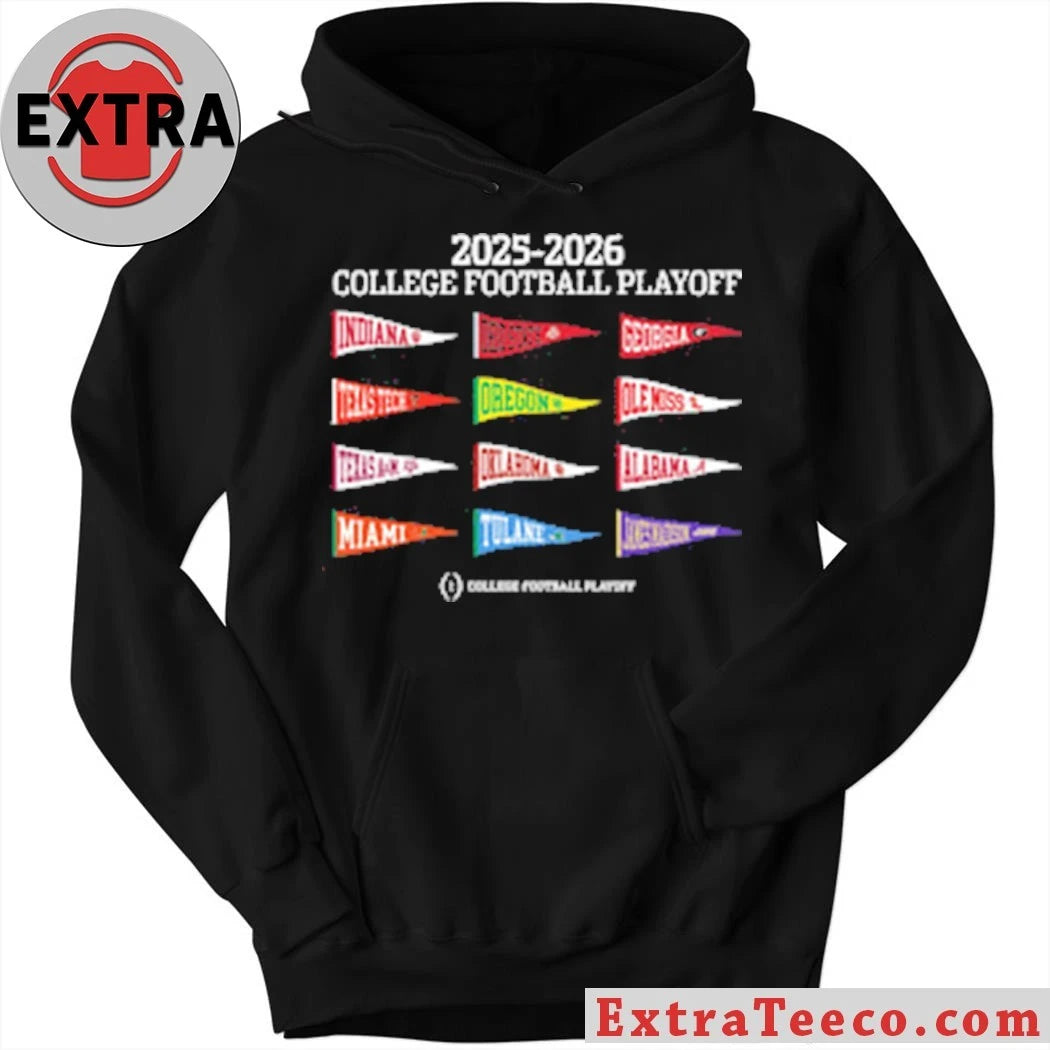 Official The 2025-2026 College Football Playoff with team logos T-Shirt