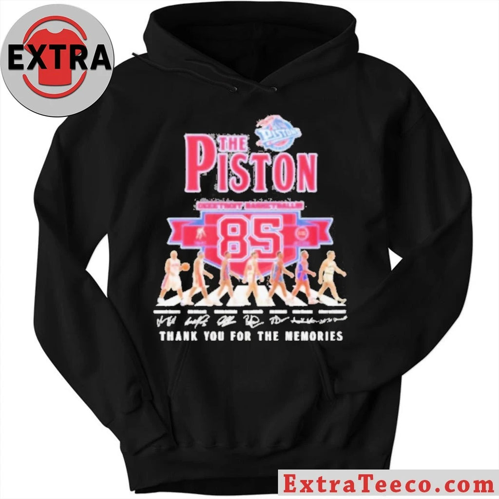 Official The Detroit Pistons Abbey Road 85th Anniversary Signature Thank You For The Memories Shirt