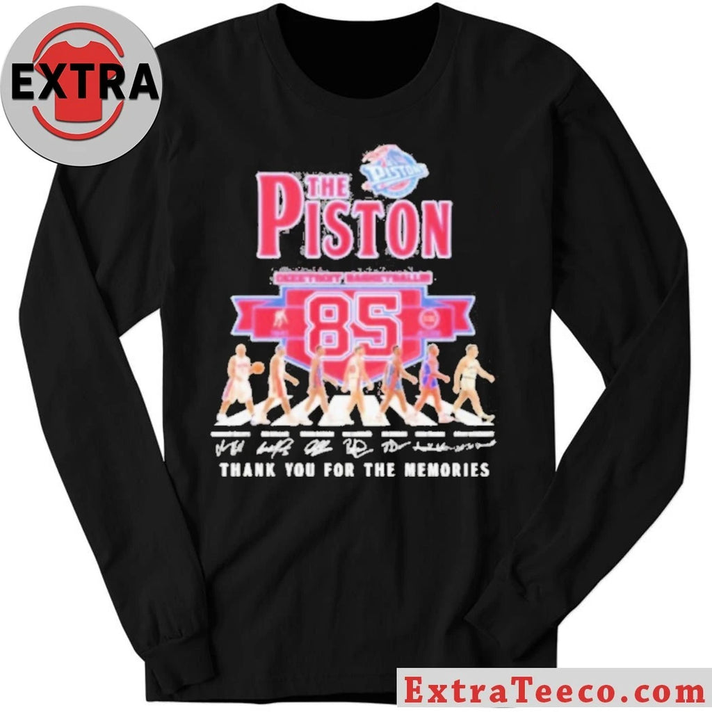 Official The Detroit Pistons Abbey Road 85th Anniversary Signature Thank You For The Memories Shirt