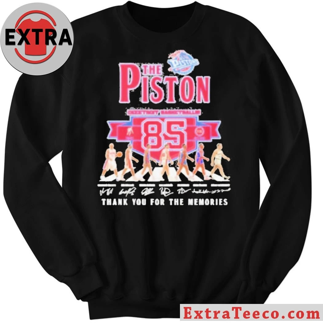 Official The Detroit Pistons Abbey Road 85th Anniversary Signature Thank You For The Memories Shirt