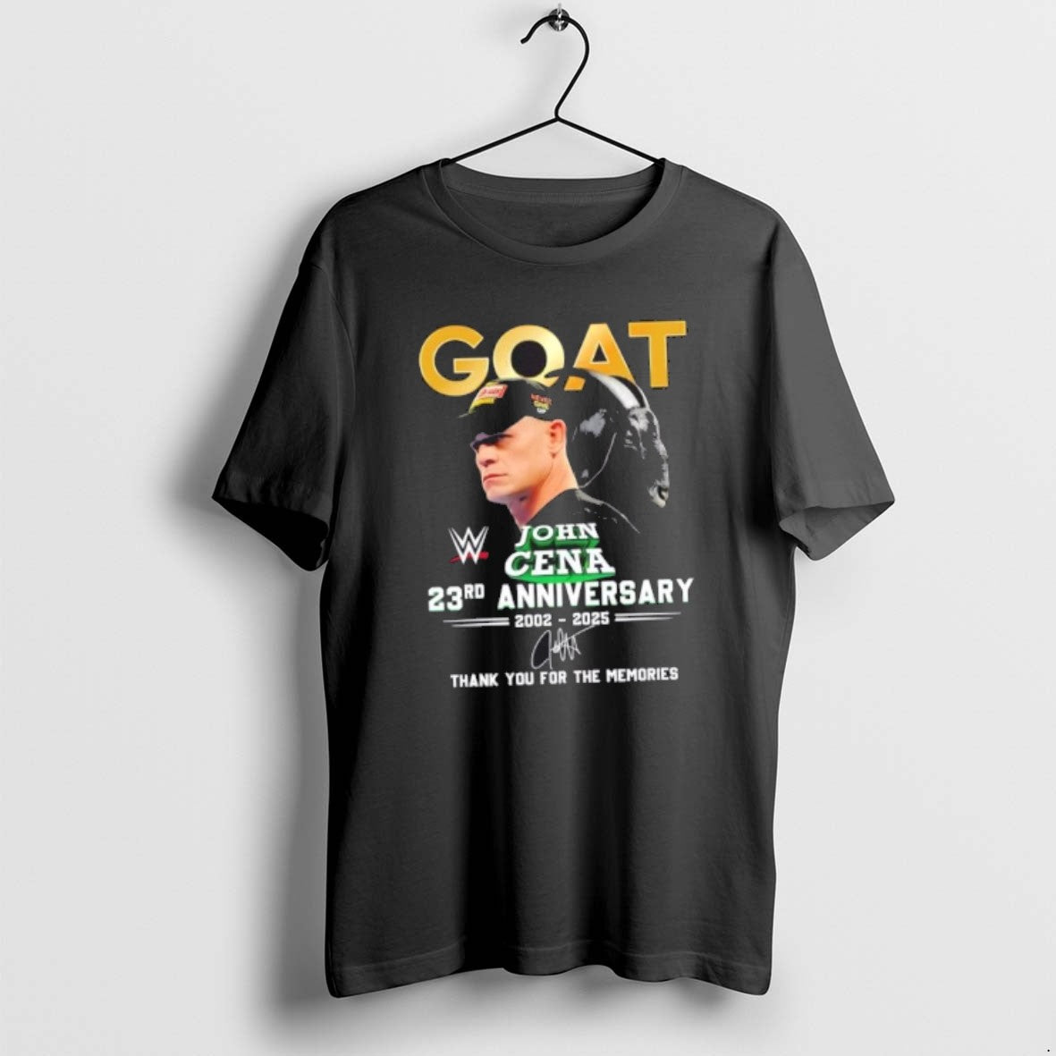 Official The Goat John Cena 23rd Anniversary 2002 2025 Thank You For The Memories Signature T-Shirts, Hoodie, Sweatshirt