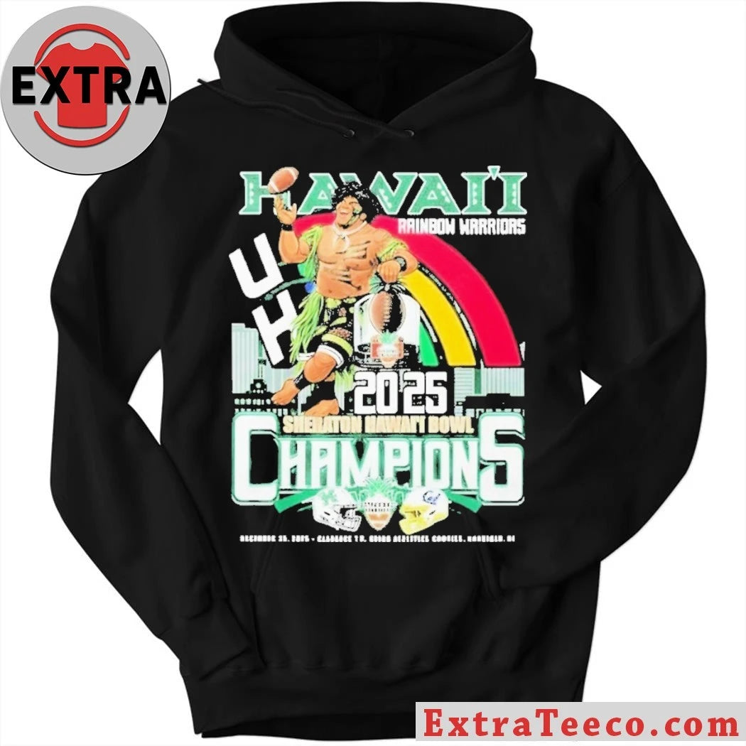 Official The Hawaii Rainbow Warriors 2025 Sheraton Hawaii Bowl Champions will take place on December 24, 2025 Mascot Shirt