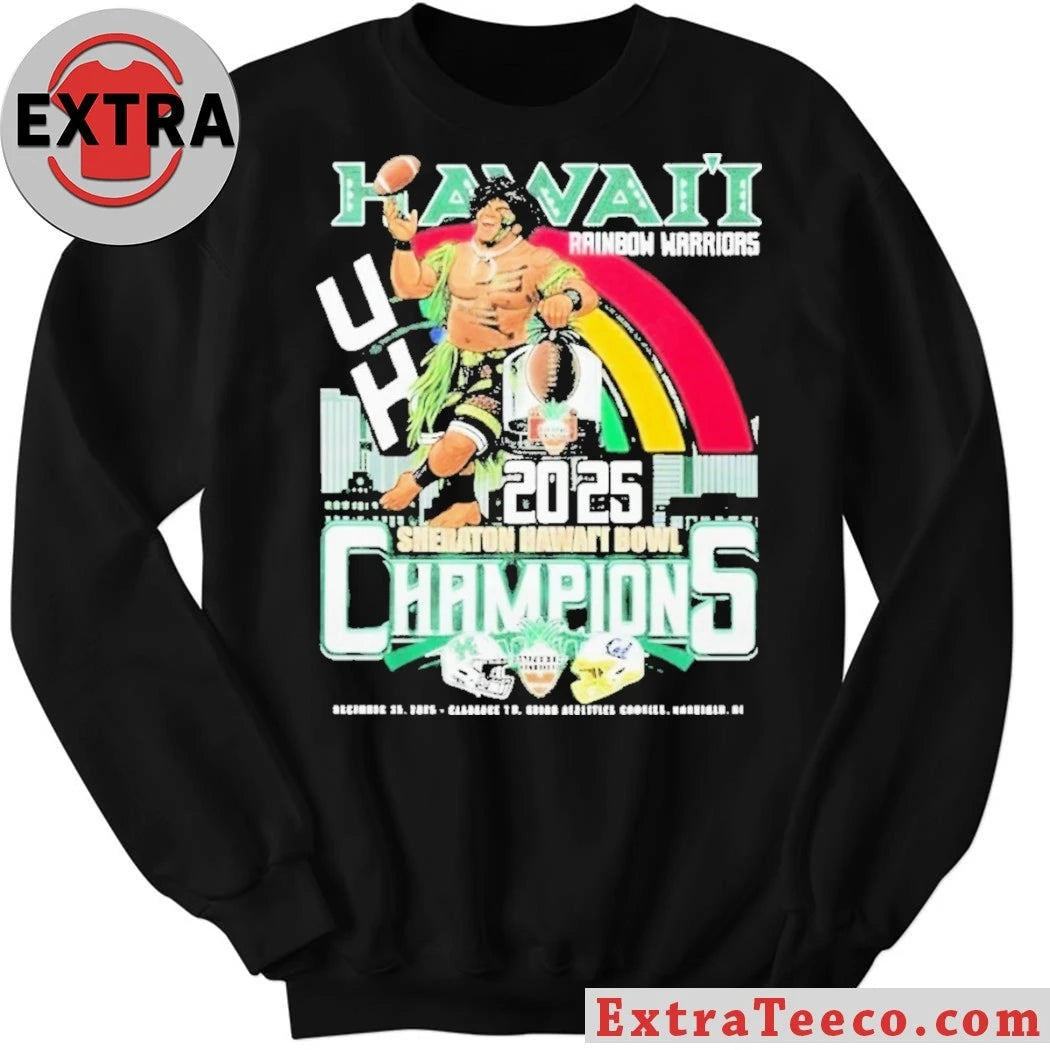 Official The Hawaii Rainbow Warriors 2025 Sheraton Hawaii Bowl Champions will take place on December 24, 2025 Mascot Shirt
