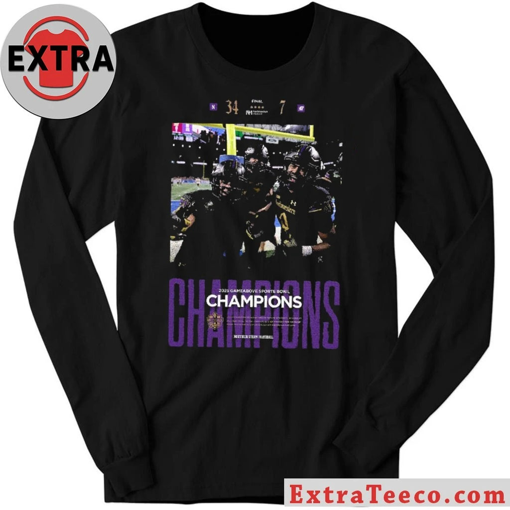 Official The Northwestern Wildcats celebrate their victory at the 2025 GameAbove Sports Bowl on December 26, 2025, with a score of 34-7 Shirt