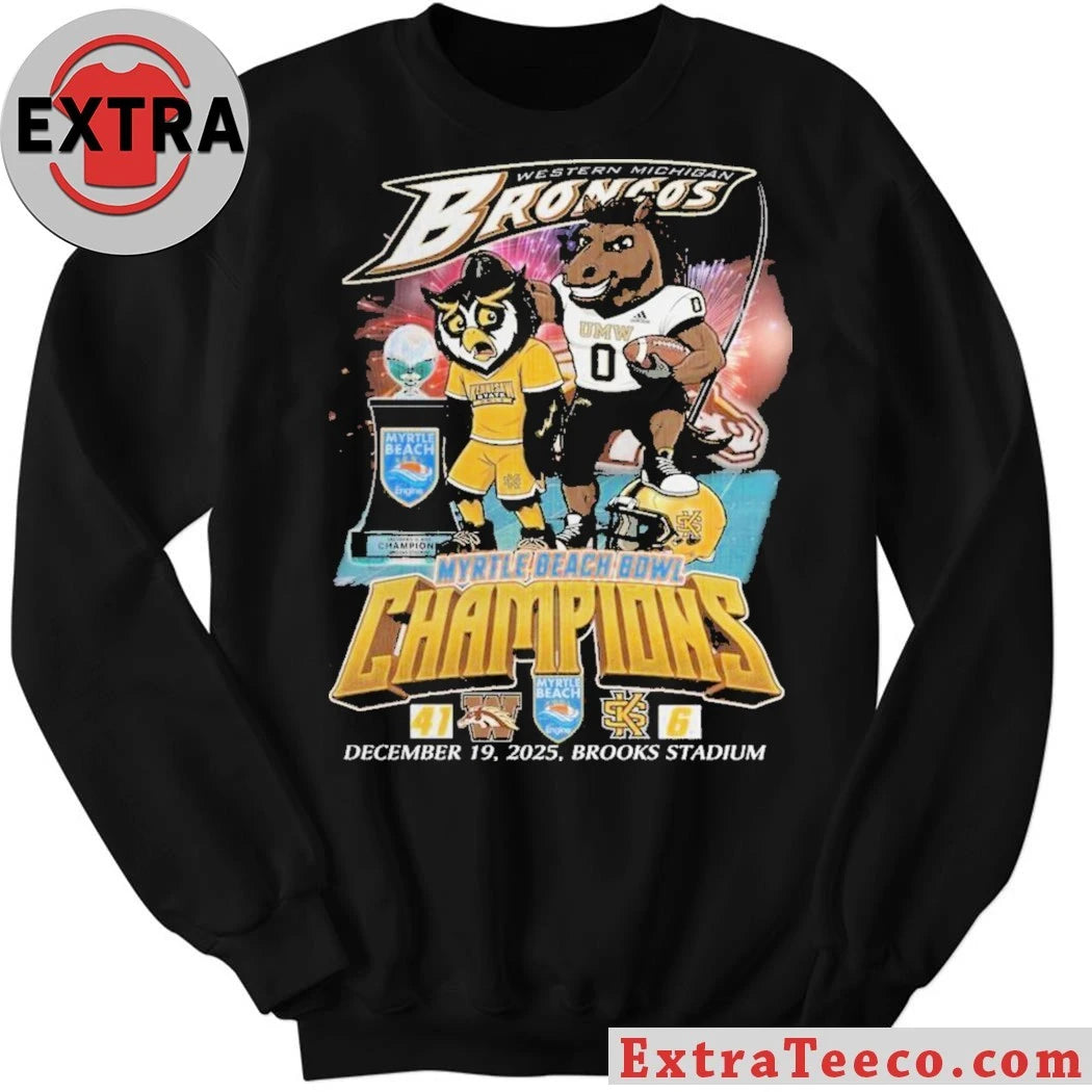 Official The Western Michigan Broncos’ victory at the Myrtle Beach Bowl on December 19, 2025, at Brooks Stadium in Conway, South Carolina T-Shirt