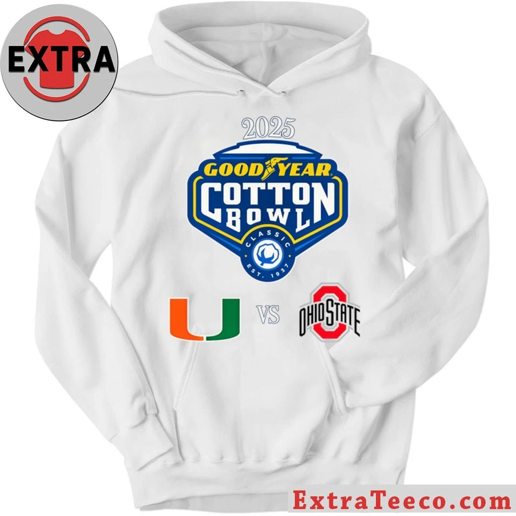 Official The upcoming 2025 Goodyear Cotton Bowl Classic College Football Playoff (CFP) Quarterfinal game between Miami (Florida.) and Ohio State Shirt